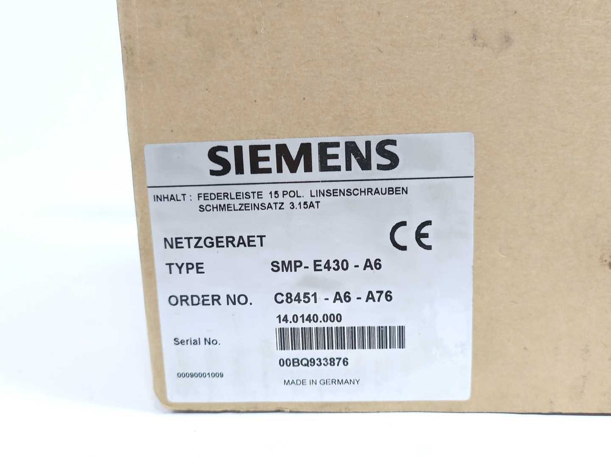 Siemens SMP-E430-A6 Power Supply