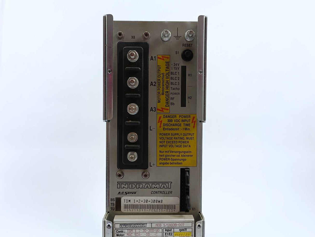 Indramat TDM1.2-30-300-W0 A.C. Servo Controller