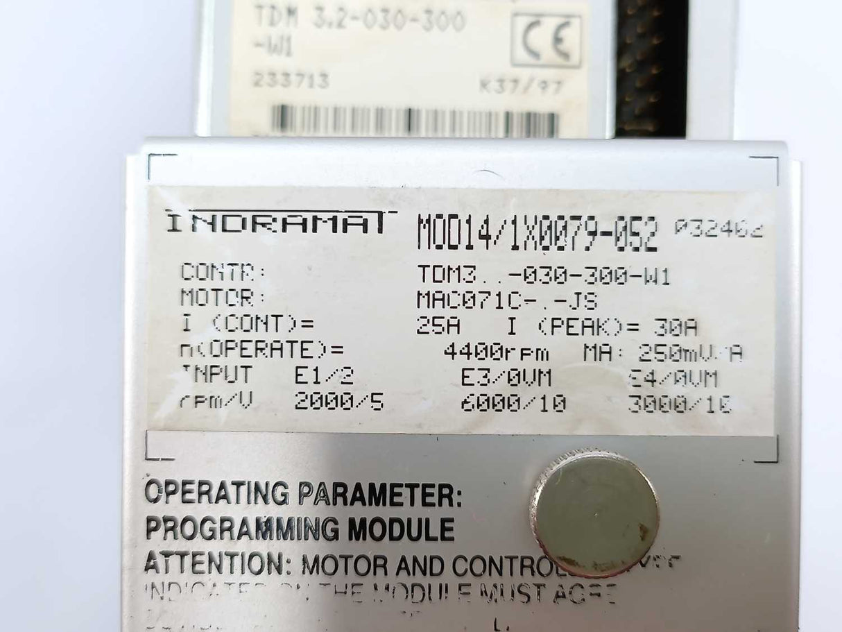 Indramat TDM3.2-030-300-W1 A.C. Servo Controller