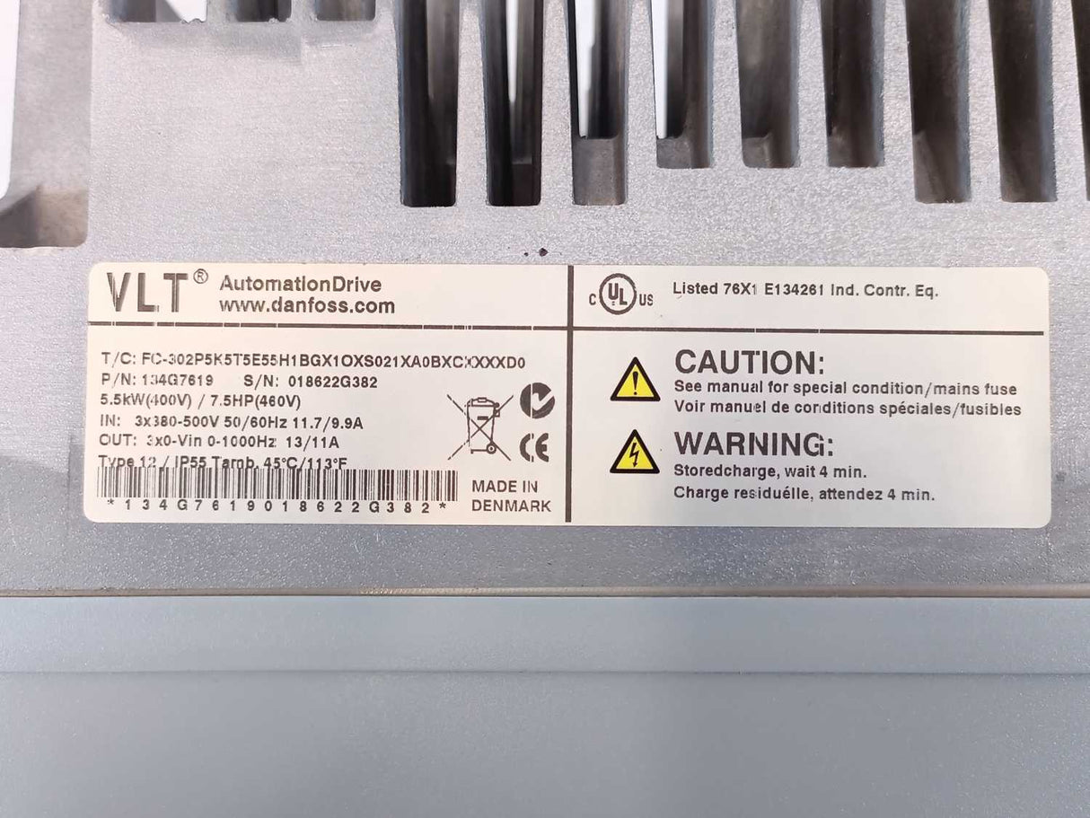 Danfoss FC-302P5K5T5E55H1BGX1OXS021 VLT 5,5kW 134G7619