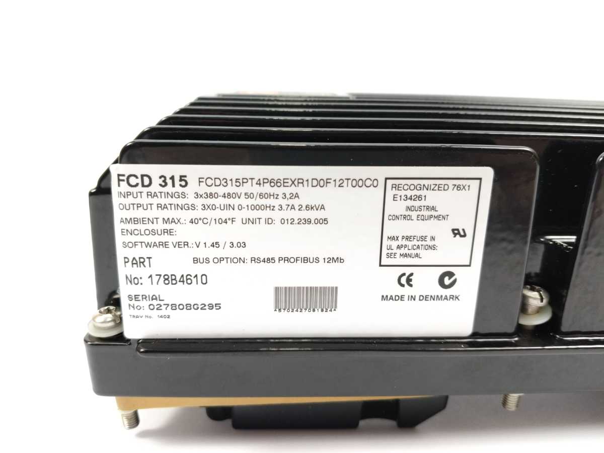 Danfoss 178B4610 FCD 315 RS485 PROFIBUS 12Mb FCD315PT4P66EXR1D0F12T00C0