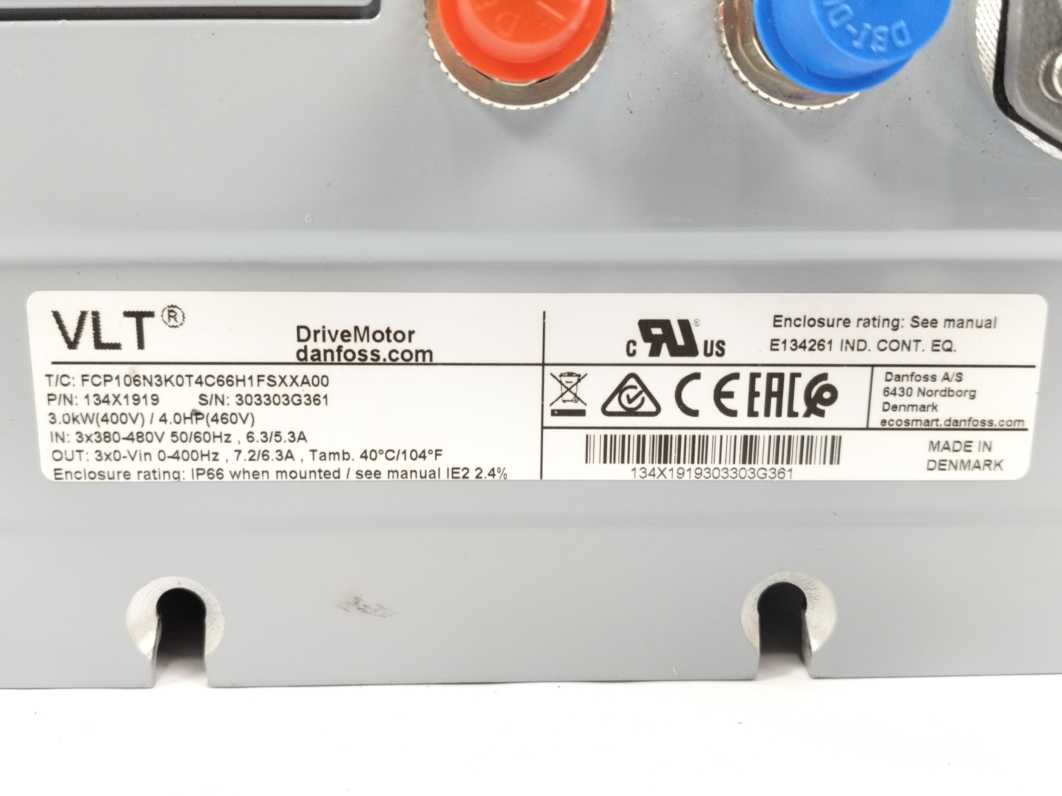 Danfoss 134X1919 VLT Drive Motor w/ MCA101 Profibus FCP106N3K0T4C66H1FSXXA0