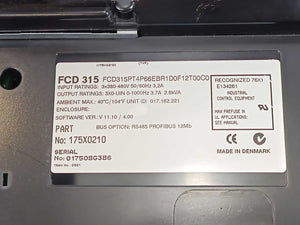 Danfoss 175X0210 VLT Frequency Converter FCD315PT4P66EBR1D0F12T00C0