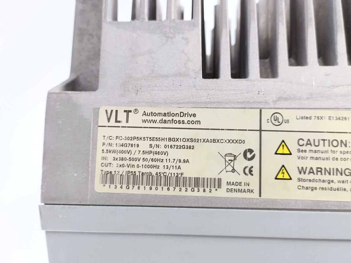 Danfoss FC-302P5K5T5E55H1BGX1OXS021XA0BXCXXXXD0 VLT 5,5kW 134G7619