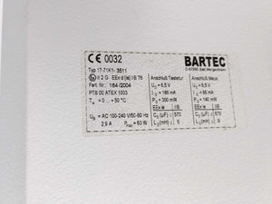 Bartec 17-71K1-3511 Ex-rated Industrial PC w/ BMF 102 Keyboard