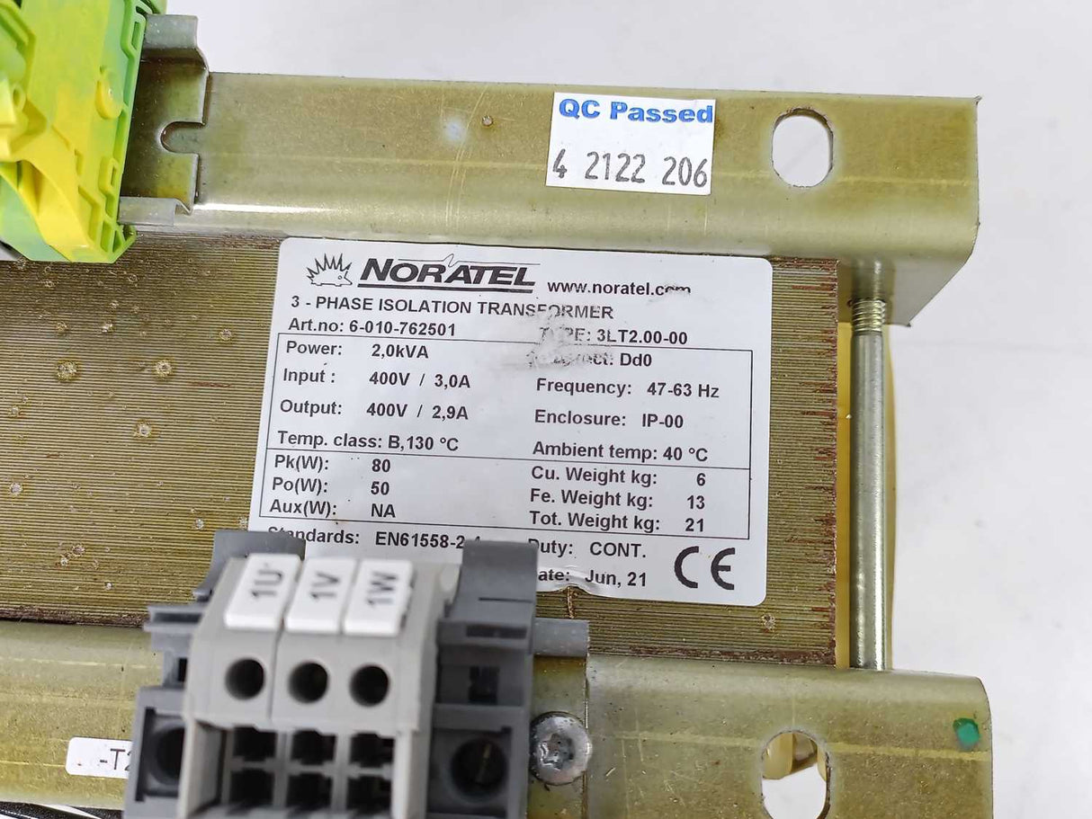Noratel 3LT2.00-00 3-Phase Isolation Transformer 2,0kVA 6-010-762501 400V 2,0kVA
