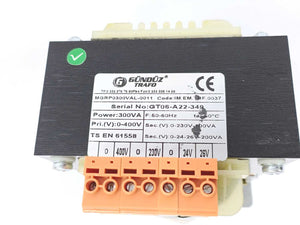 Gündüz Trafo MGRP0300VAL-0011 Multi-Winding Transformer,300VA 400V- 26/24/230V