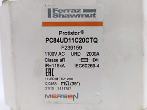 MERSEN PC84UD11C20CTQ Ultra-Rapid Square  Fuse 1100 V AC, not used, only mounted