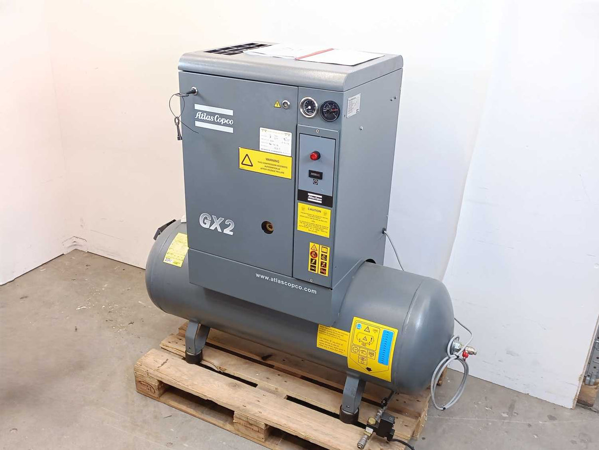 Atlas Copco GX2 9 200 Air Compressor w/ 9097509014 & 9095319982