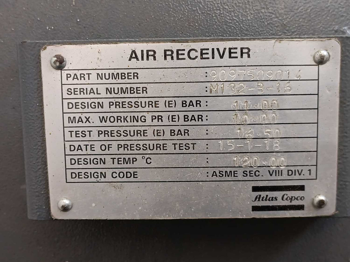 Atlas Copco GX2 9 200 Air Compressor w/ 9097509014 & 9095319982