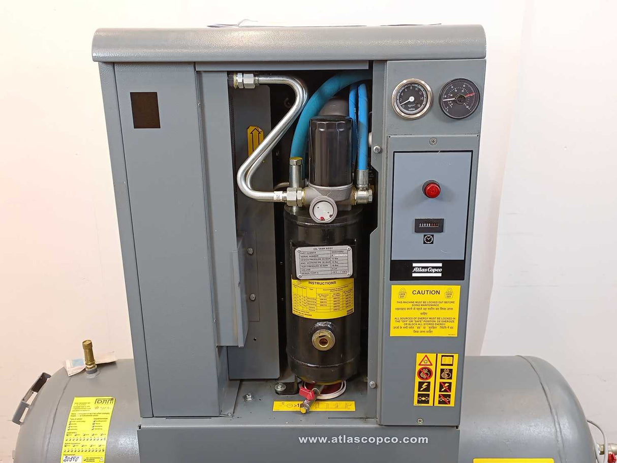 Atlas Copco GX2 9 200 Air Compressor w/ 9097509014 & 9095319982