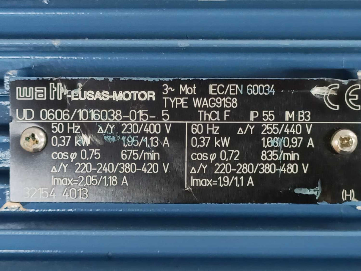 EUSAS-MOTOR WAG91S8 AC Induction Motor 0,37kW