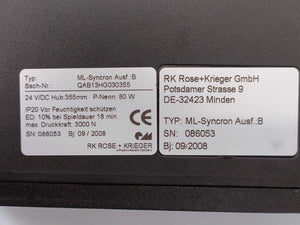 Rose+Krieger QAB13HG030355 ML-SYNCRON Ausf.: B Multilift Lifting Column