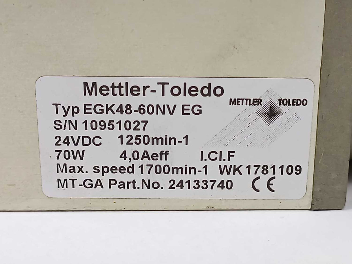 Mettler Toledo EGK48-60NV EG 24133740 3-phase Brushless DC Servo Motor