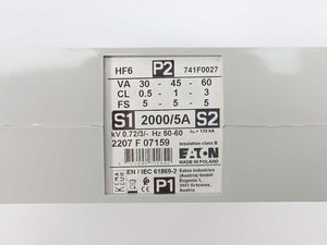 Eaton 741F0027 Current Transformer HF6 2000A/5A