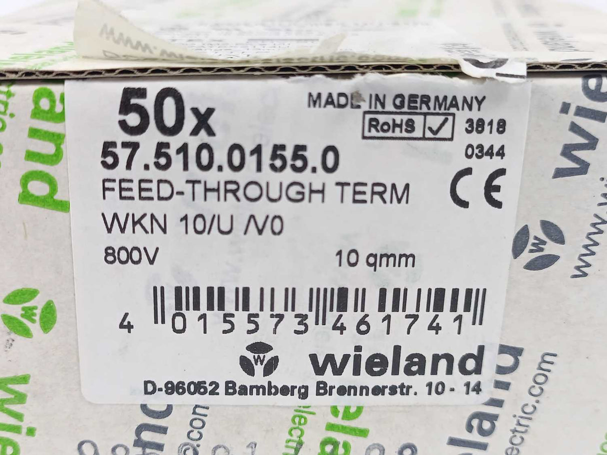 Wieland 57.510.0155.0 WKN 10/U /V0 50 Pcs.