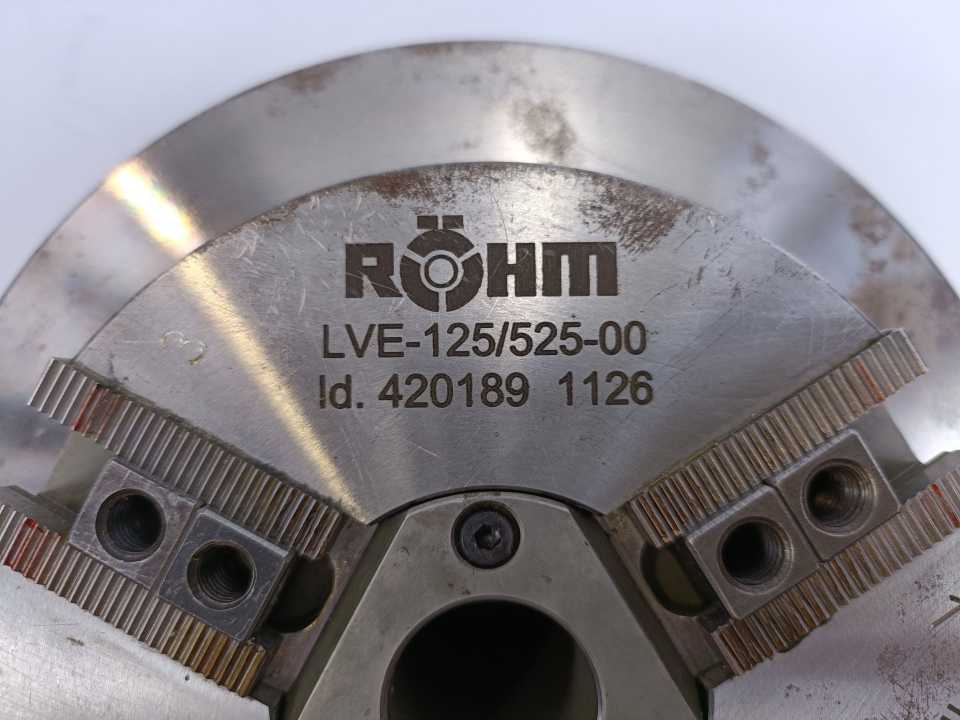 Röhm LVE-125-SCS-00 3-Jaw Pneumatic Chuck LVE-125/525-00