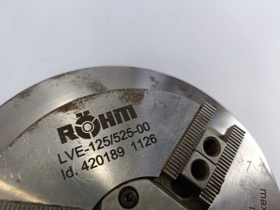 Röhm LVE-125-SCS-00 3-Jaw Pneumatic Chuck LVE-125/525-00