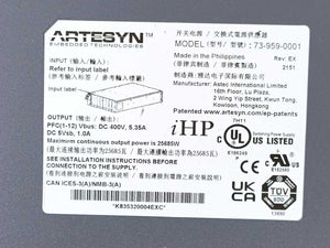 Artesyn 73-959-0032 Power Supply Unit. Model: iHP24H3A-S2(8)-DP