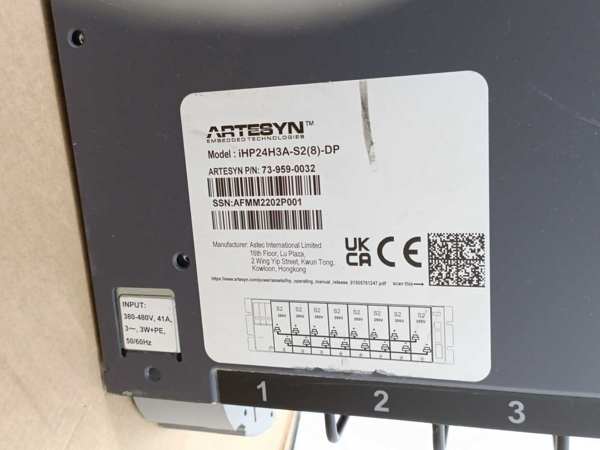 Artesyn 73-959-0032 Power Supply Unit. Model: iHP24H3A-S2(8)-DP