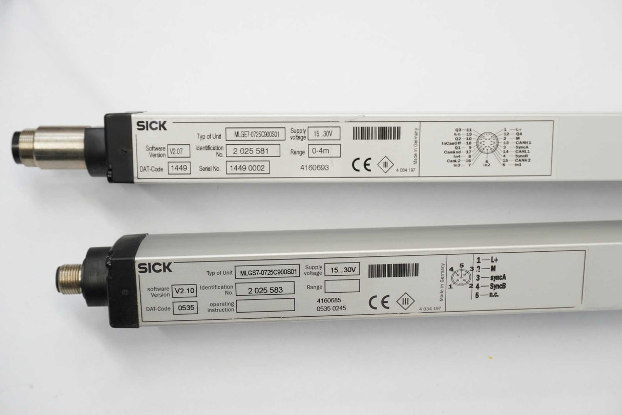 SICK 2025581/2025583 C2000 Industrial Safety Light Curtain, Sender and Receiver
