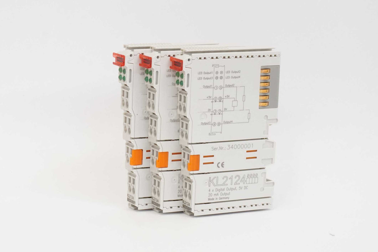 Beckhoff Automation KL2124 KL2124 4-Channel Digital Output Terminal 5V DC