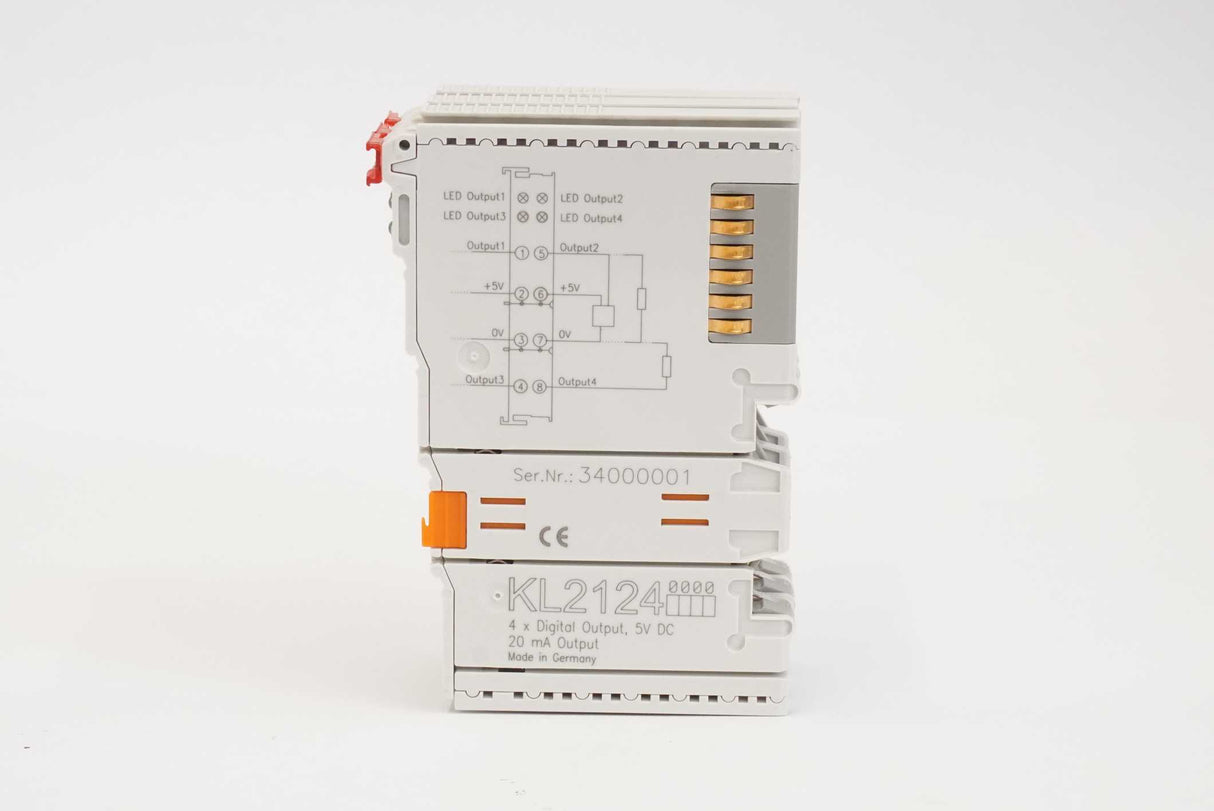 Beckhoff Automation KL2124 KL2124 4-Channel Digital Output Terminal 5V DC