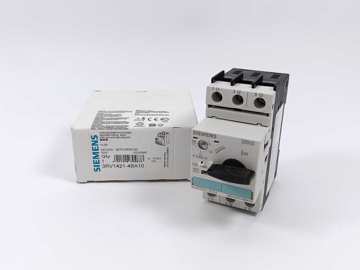 Siemens 3RV1421-4BA10 Sirius Circuit Breaker 14-20A, E06