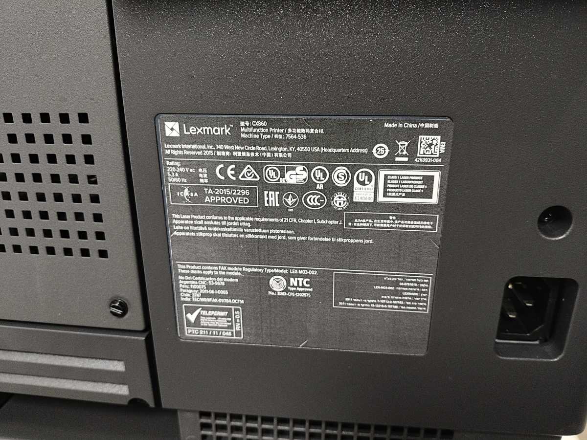 Lexmark  CX860dte 7564-536 Printer Copier Color Laser, New/ unused, EU only