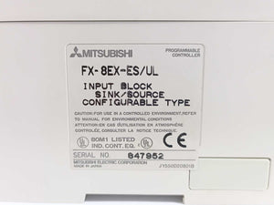 Mitsubishi FX-8EX-ES/UL Input Block Sink/Source Configurable Type