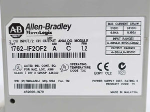 AB 1762-IF2OF2 Ser. A 2CH Input Analog Output Module
