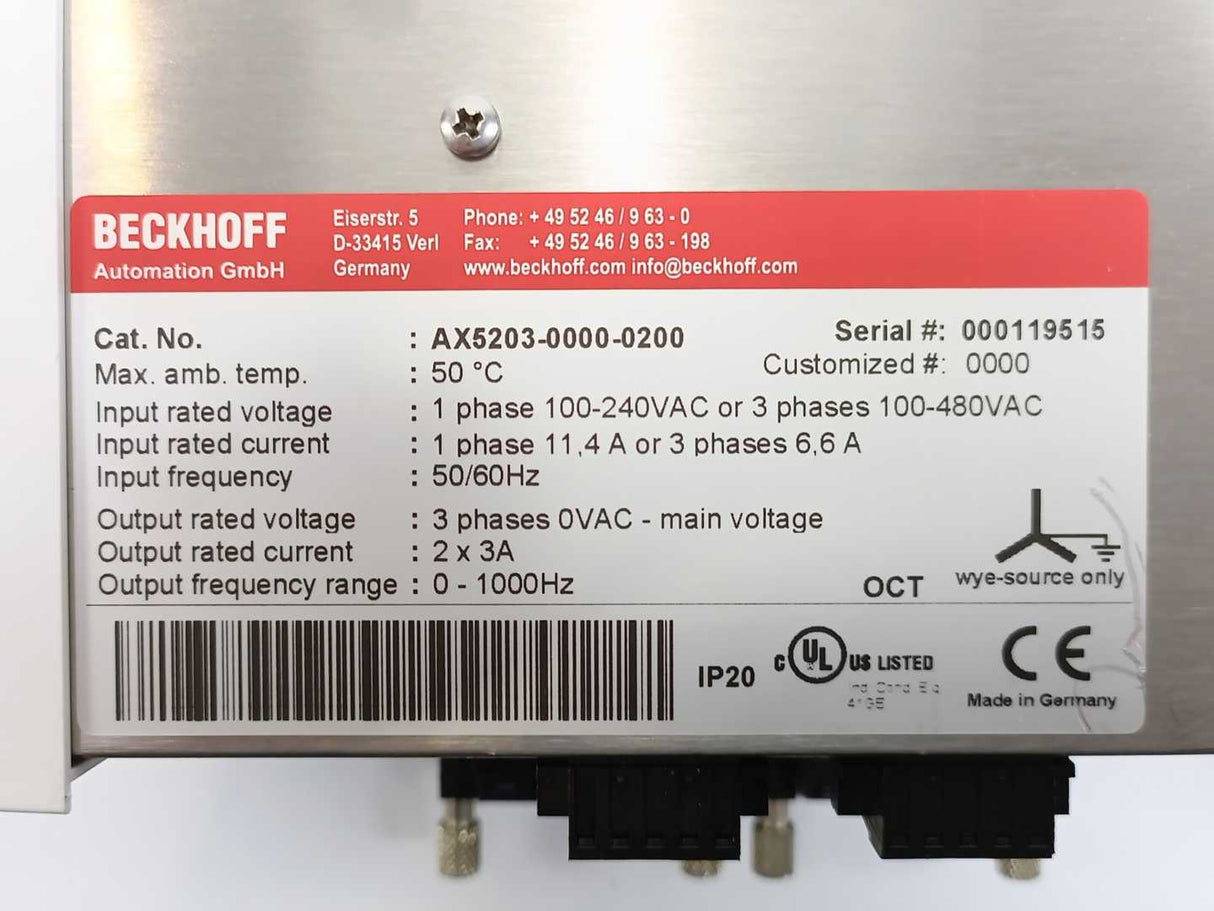 Beckhoff AX5203-0000-0200 Servo Drive