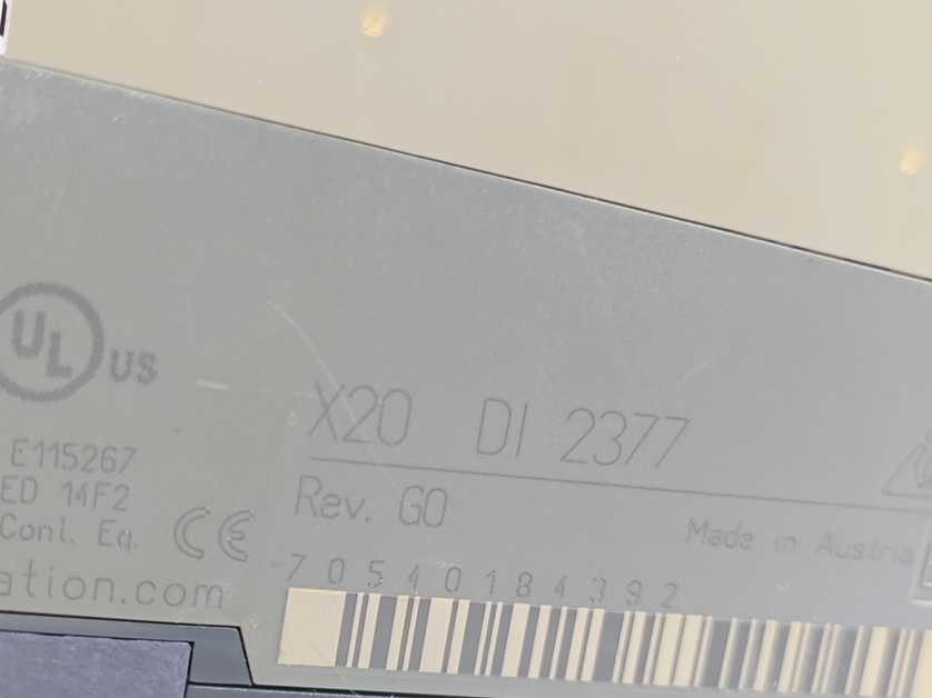 B&R X20 DI 2377 Rev G0 Digital I/O Module X20BM11 G0 Bus Module