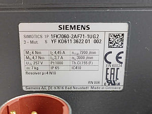 Siemens 1FK7060-2AF71-1UG2 SIMOTICS S Synchronous AC Servo Motor PN=1.5 kW