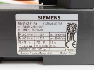 Siemens 1FL6024-2AF21-1AA1 1FL6 3AC 230V 0,1kW 3 Phase Servomotor