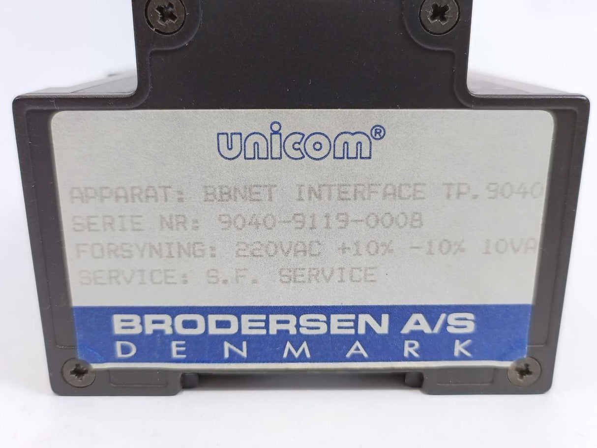 BRODERSEN / Unicom UCB-61 BBNET Backplane Module 220VAC