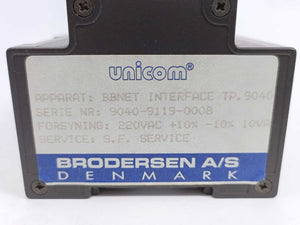 BRODERSEN / Unicom UCB-61 BBNET Backplane Module 220VAC