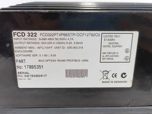 Danfoss FCD322PT4P66STR1DCF12T62C0 178B5351 VLT Frequency Converter