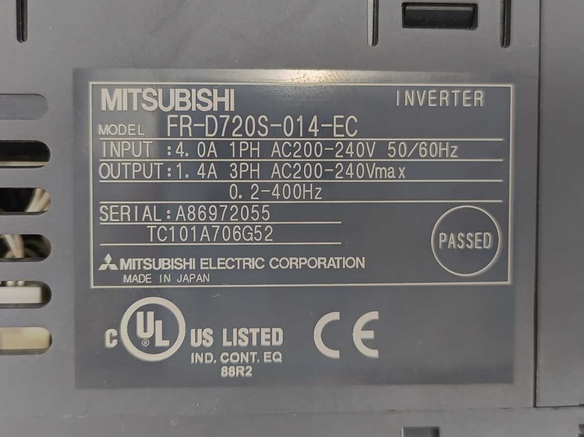 Mitsubishi FR-D720S-014-EC DR-D700 Compact Inverter 0.2kW
