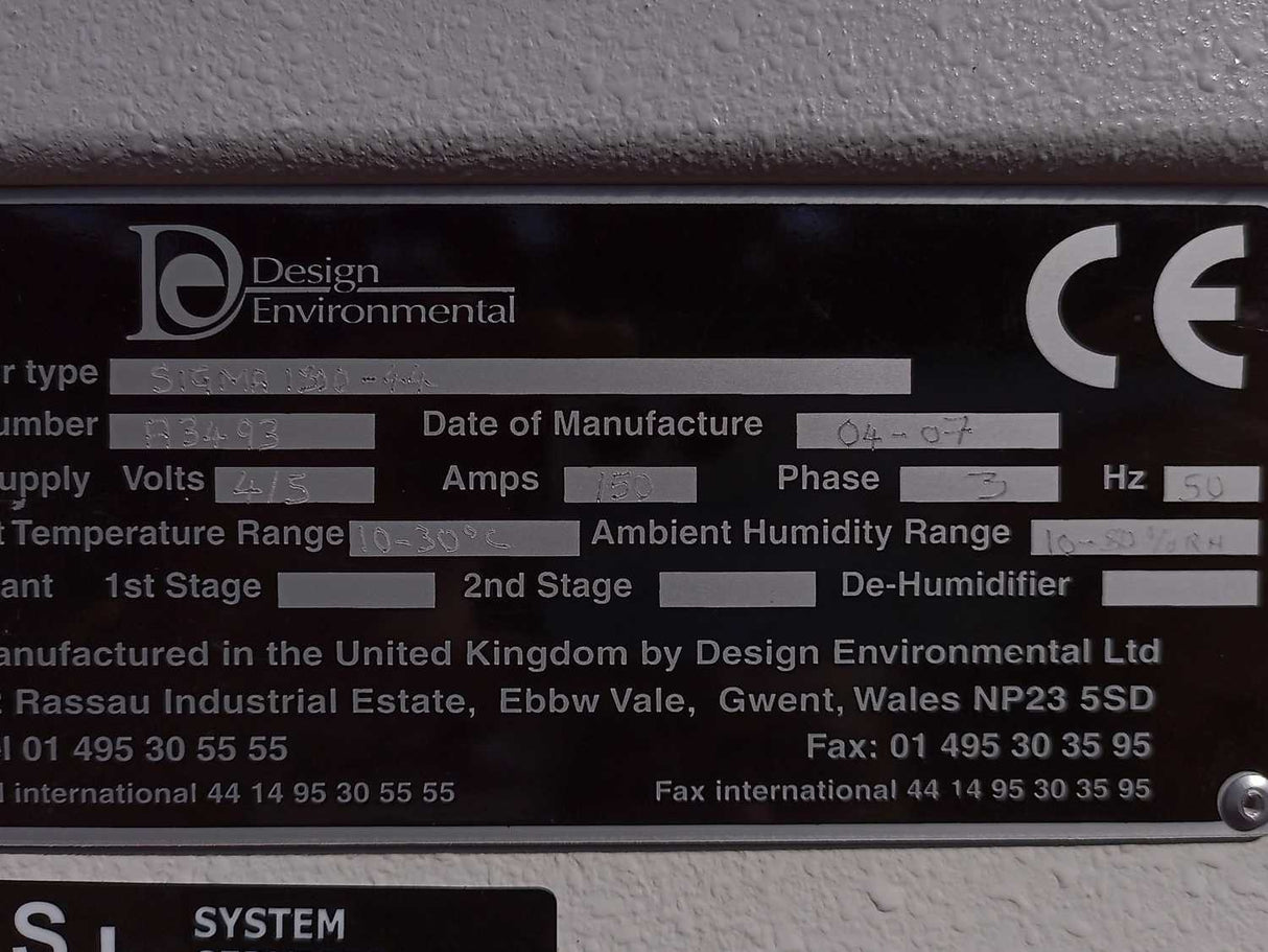 Design Environmental SIGMA 1800-44 Environmental Test Chamber w/ Vibration Table