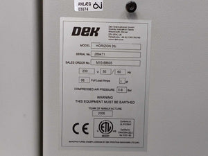 DEK HORIZON 03i SMT Screen Printer w/ DEK TCM Temperature Control Module