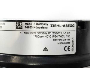 Ziehl-Abegg L-VR-A9327 Motor, MK090-6IN.05.R, 100-130Vac, 50/60Hz, 0.5kW, 5A