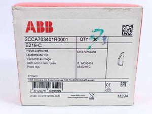 ABB 2CCA703401R0001 E219-C Indicator Light, Red, Batch of 9 pcs.