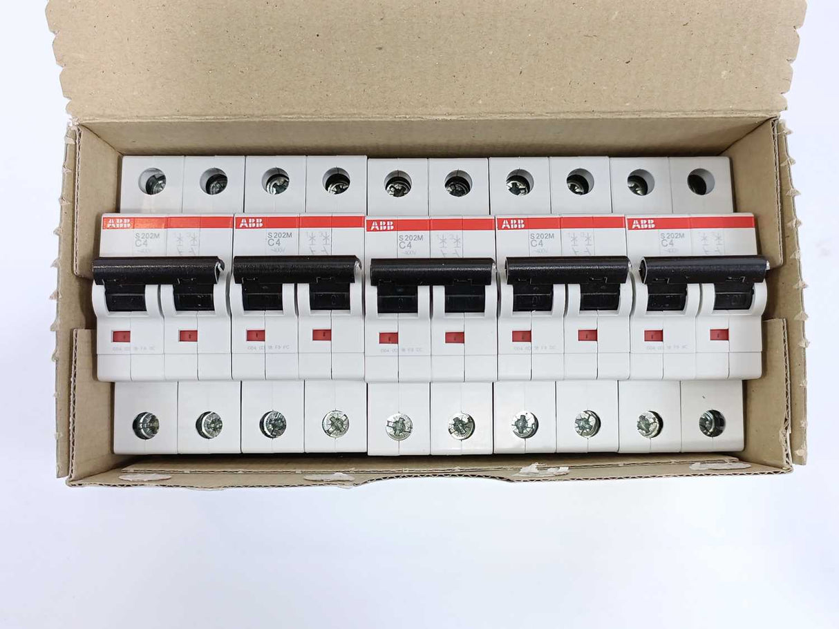 ABB 2CDS 272 001 R0044 S202M-C4 Miniature Circuit Breaker, Batch of 5 pcs.