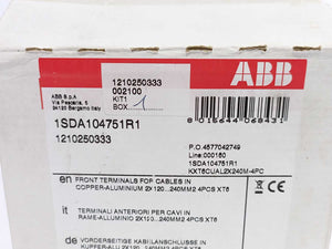 ABB 1SDA104751R1 KIT FC CuAl 2x240M Front Terminals for Cables, Set of 4