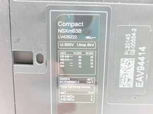 Schneider Electric LV426222 Compact NSXm 63 B Circuit Breaker 25kA 380/415V