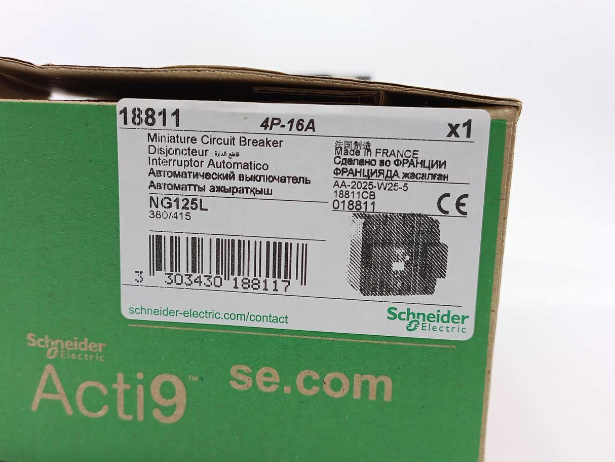 Schneider Electric 18811 NG125 Miniature Circuit Breaker