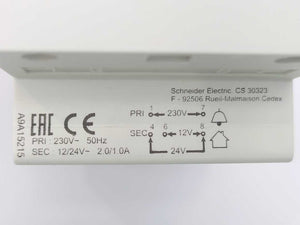 Shneider Electric A9A15215 Bell Transformer 230/12-24V-25VA