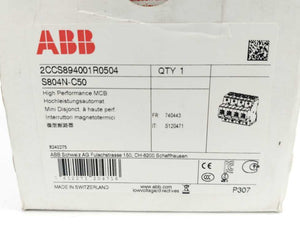 ABB 2CCS894001R0504 S804N-C50 High Performance MCB