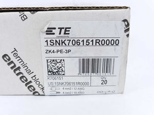 ABB 1SNK706151R0000 ZK4-PE-3P PI-Spring clamp Terminal Block 20 Pcs.